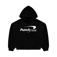 Punchmade Capital hoodie in black, front graphic