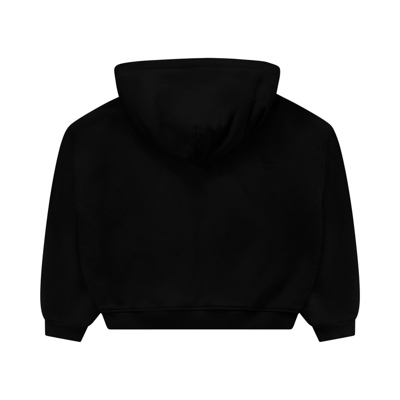 Punchmade Capital hoodie in black, back view