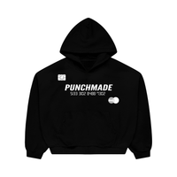Punchmade Cardholder hoodie in black, front graphic